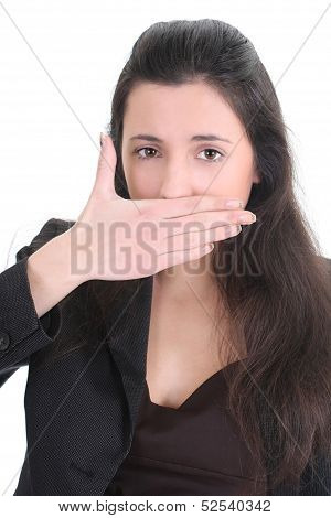 Business Woman Cant Talk Anymore