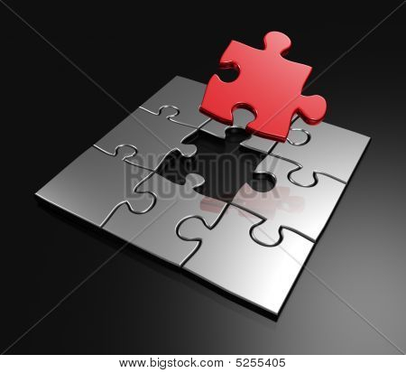 Dokončení poslední mistr kus červené Puzzle