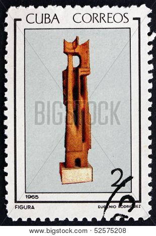 Postage Stamp Cuba 1965 Abstract Wood Carving By Eugenio Rodrigu