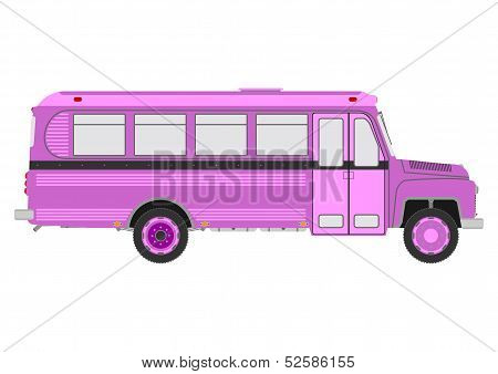 Retro Bus On A White Background
