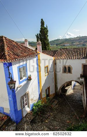 Traditional Architecture In Medieval Portuguese Town Of Obidos