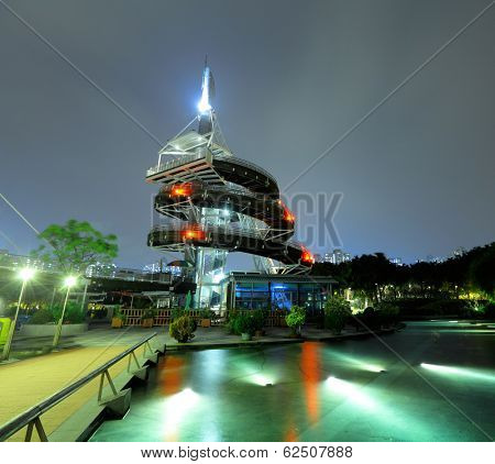 Waterfront park in Taipo at night