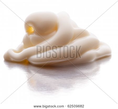 Mayonnaise swirl  isolated on white background cutout