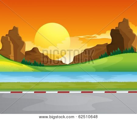 Illustration of a waterform near the road
