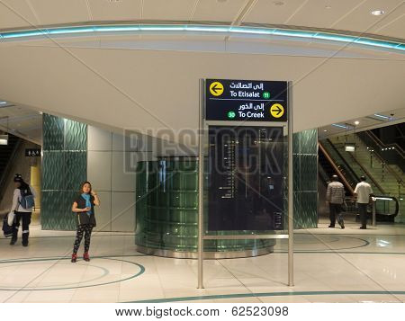 Oud Metha Metro Station in Dubai, UAE