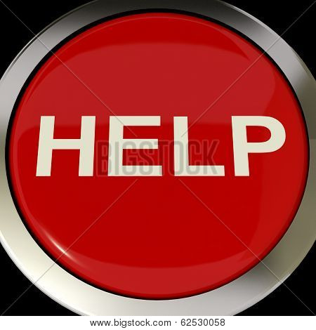 Help Button Shows Aid Assistance Or Answers