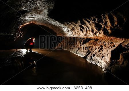 Spelunker Exploring The Cave