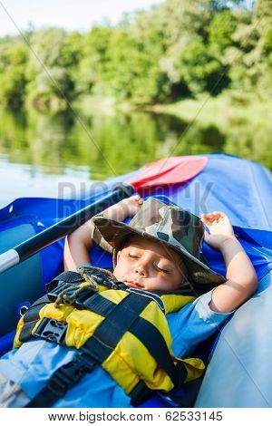 Boy kayaking