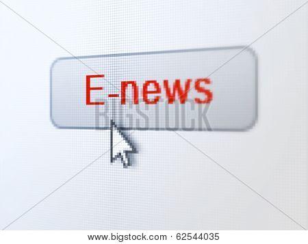 News concept: E-news on digital button background