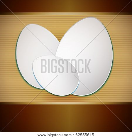 Easter paper eggs on striped background
