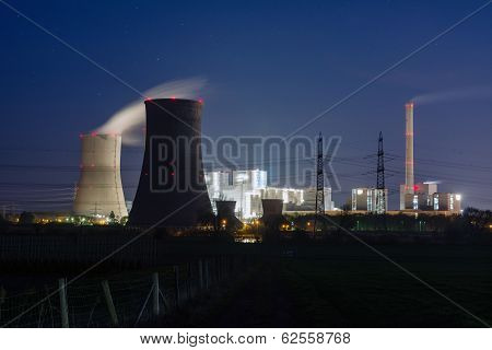 Power plant at night