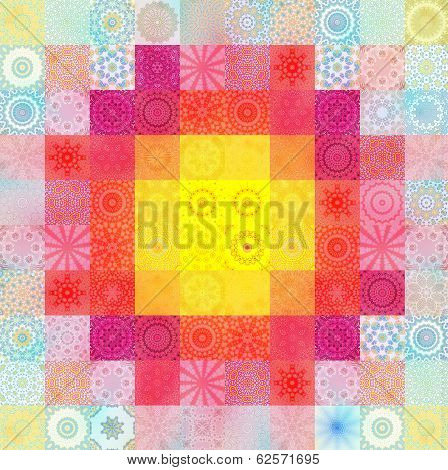 Color Background With Abstract Mosaic