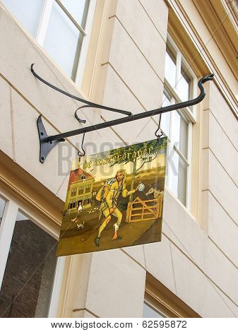 Sign Wine Shop In The Dutch Town Of Heusden. Netherlands