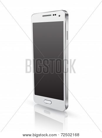 New smartphone on white background.
