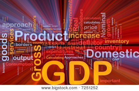 Economia del PIL sfondo concetto incandescente