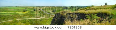 Panorama rozsáhlé stepi