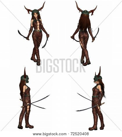Dragon Warrior Girl Fantasy Character Set