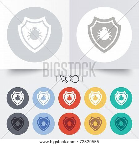 Shield sign icon. Virus protection symbol.