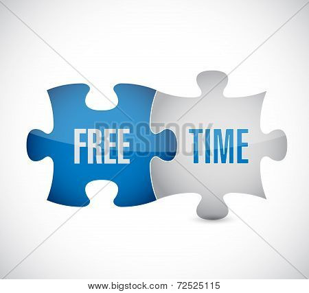 Free Time Puzzle Pieces Illustration Design