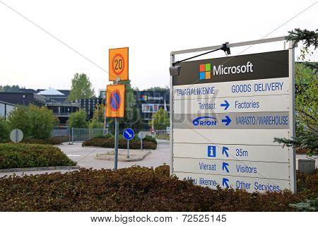 Microsoft Signage And Corporate Building In Salo, Finland