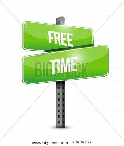 Free Time Street Sign Illustration Design