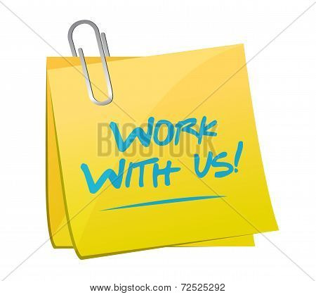 Work With Us Memo Post Illustration Design