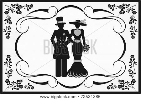 vintage wedding couple