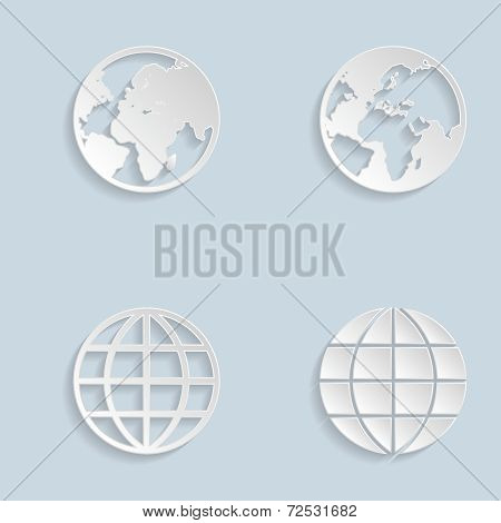 Paper Globe Earth Icons