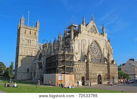 Exeter Cathedral Under Renovation, Devon, United Kingdom