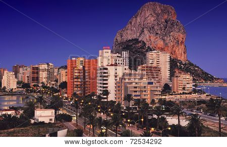 Calpe and the Penon de Ifach at Night