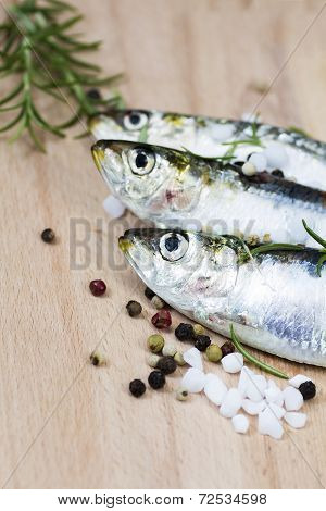 Fresh Sardine In A Table
