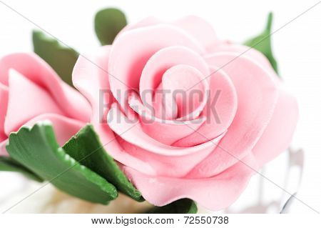 fondant pink rose