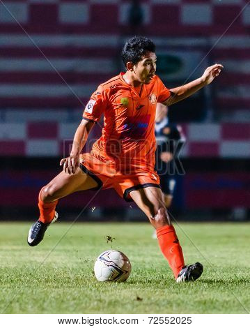 Sisaket Thailand-september 21: Tadpong Lar-tham Of Sisaket Fc. In Action During Friendly Match Betwe