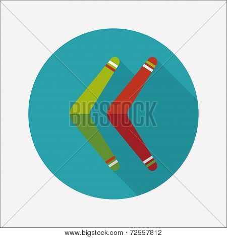 Boomerang Flat Icon With Long Shadow