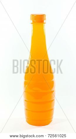 Orange Juice Bottle Isolated On White