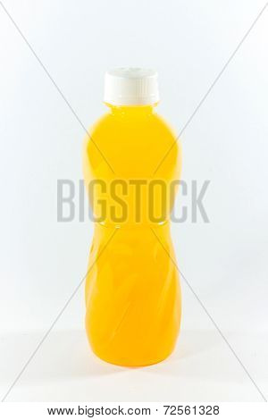 Orange Juice Bottle Isolated On White