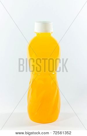 Orange Juice Bottle Isolated On White