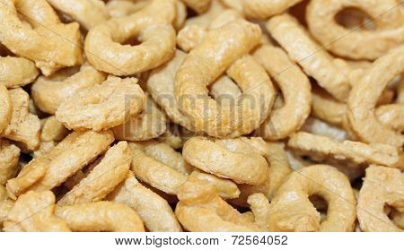 Background Of Fragrant Tarallo Of Puglia For Sale In The Local Market Of Southern Italy