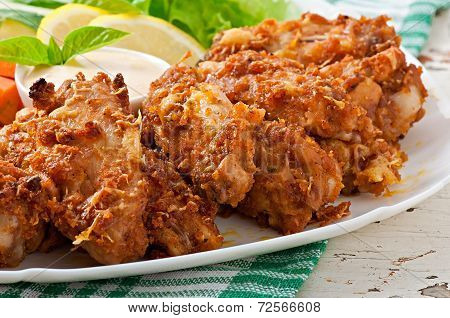 Chicken wings with parmesan cheese in the oven