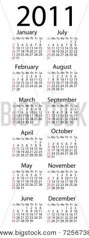 Kalender 2011 USA