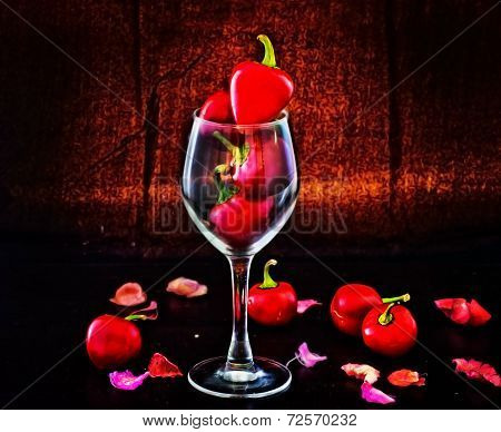 Red Hot Chili Peppers In Glass