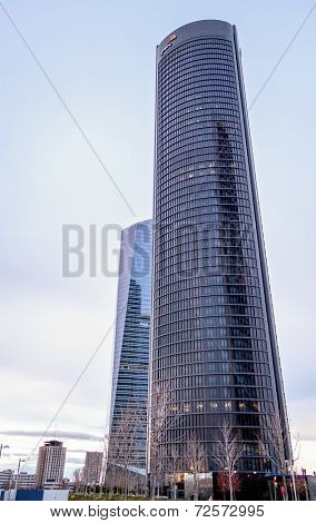 Cuatro Torres Business Area (CTBA) building skyscrapers, in Madr