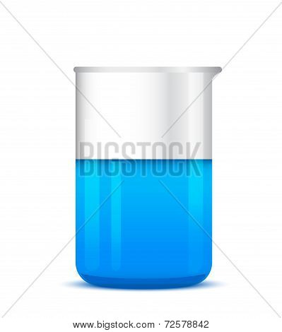 Illustration Of Chemical Beaker With Solution On White Background