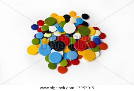 Chip tondo multicolore.