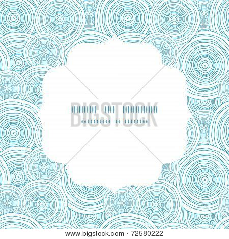 Vector doodle circle water texture round frame seamless pattern background