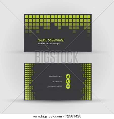Set of modern vector business card template