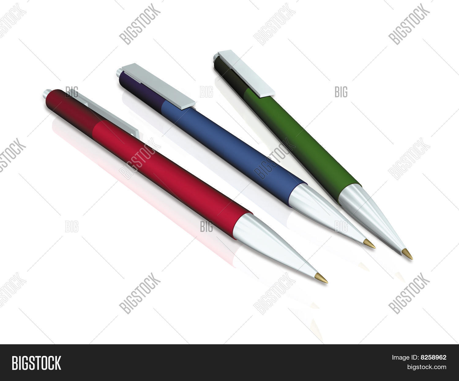 Pen картинка для детей. 7. 3 ручкой на белом фоне. Three pen. 3 pens.