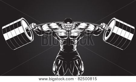 Bodybuilder with a barbell