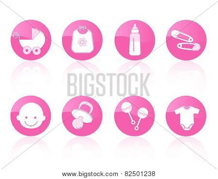 Baby Girl Icon Set