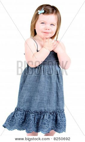 Adorable little girl isolated on white